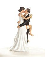 Funny Sexy African American Wedding Bride and Groom Cake Topper Figurine By Wedding Collectibles N4