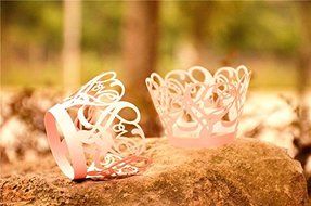 Joinwin Newly Design 48pcs Pink Laser Cut Cupcake Wrappers Wraps Wedding Supplies Accessories Laser Cut Cupcake... N3