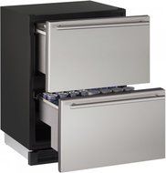 U-Line U1224DWRS00B 24&quot; 1000 Series Built-In Solid Refrigerator Drawers with 5.4 cu. ft. Total Capacity: Stainless...