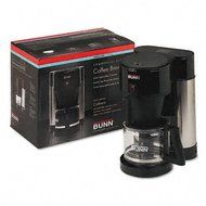 10-Cup Home Coffee Brewer, Stainless Steel, Black, Sold as 1 Each N4