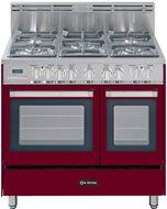 Verona VEFSGE365DBU 36&quot; Burgundy Dual Fuel Sealed Burner Double Oven Range - Convection