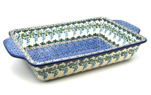 Polish Pottery Baker - Rectangular Brownie Pan - Wisteria