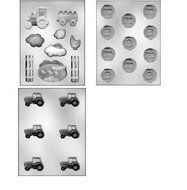 3 Pack, Farm Scene Variety Chocolate Molds,Tractor,Chicken,Wagon,etc