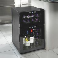 Wine Enthusiast 272 03 24 05 Silent 24 Bottle Dual Zone Touchscreen Wine Cooler, Black