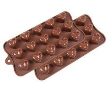 Set of 2 Pcs Premium Silicone Non-stick Heart Shaped Molds for Chocolate Candy Jello Cookies Mini Protein Bars...