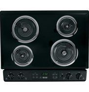 GE JS250DFBB 30" Black Electric Slide-In Coil Range