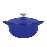 Mario Batali 827557 Enameled Cast Iron Soup Pot, 4-Quart, Cobalt
