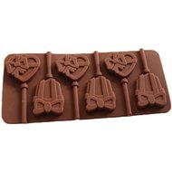 JLHua Silicone Bow Heart Bell Candy Molds &amp; Ice Cube Trays - Hard Candy Lollipop Mold with Sticks DIY 3d Chocolate...