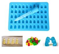 Hompow 5 x 10 Cavity Silicone Bears Molds With a Bonus Easy Fill Dropper for Healthy Sugar Free Gummys Bear Vitamins... N2