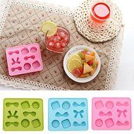 Sher Candy Colour Bow-knot Ice Mould Silicone Ice Cubes Chocolate Mould (Random Color) N3