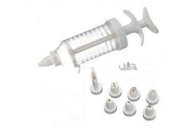 SMO 8 Tips Nozzle Cake Syringe Cupcake Decorating Icing Piping Gun Set Tool Kit New