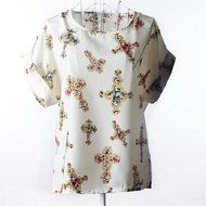 Phoneix Womens Printed Blouses Chiffon T-Shirts causal Tops for girl N3