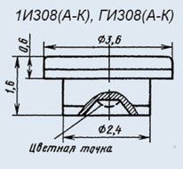 Diodes GI308B germanium, tunnel USSR 1 pcs N2