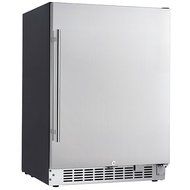 5.49 Cu. Ft. EdgeStar 142 Can Stainless Steel Beverage Cooler - Black and Stainless Steel N3