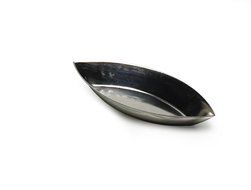 Gobel Plain Barquette Tinned Steel Mold - 3-1/8&quot; x 1-1/4&quot; x 9/16&quot; H N2