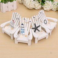 Mediterranean Style Wooden Chairs Mini Desktop Ornaments Home Doll Decorations