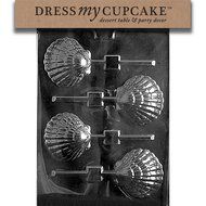 Dress My Cupcake DMCN021 Chocolate Candy Mold, Shell Lollipop Like N003, Nautical