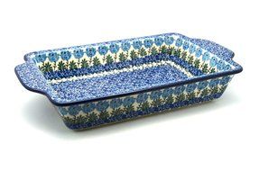 Polish Pottery Baker - Rectangular Brownie Pan - Antique Rose