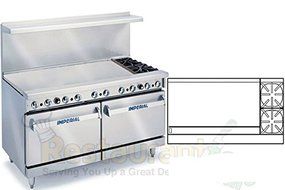 Imperial Commercial Restaurant Range 60&quot; With 2 Burner 48&quot; Griddle 2 Oven Propane Ir-2-G48-Cc