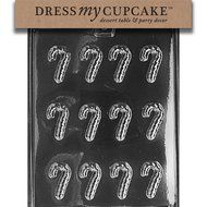 Dress My Cupcake DMCC011 Chocolate Candy Mold, Small Canes, Christmas