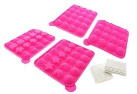 Silicone Chocolate Cake Pop Accessories Mold Supplies Set Kit - Heat Resistant - Includes 200 Lollipop Sticks...