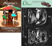 Cybrtrayd &quot;Hollow Flop Ear Bunny&quot; Easter Chocolate Candy Mold with Chocolatier&#039;s Guide Instructions Book Manual