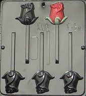 Rose Lollipop Chocolate Candy Mold 3328