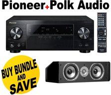 Pioneer VSX-1024 7.2-Channel Network A/V Receiver (Black) + Polk Audio CS10 Center Channel Speaker (Single, Black... N2