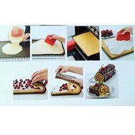 HULISEN Silicone Baking Tray Tools Pad Sushi Rolling Tool for Cakes Bread Roll Mat (Color: Red)