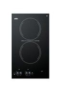 Summit Refrigeration CR2220-230 - Ceramic Glass Cooktop, 2-Burner, Radiant Element, Export, Jet Black