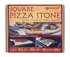 Pizzacraft PC0105 15&quot; Square Baking/Pizza Stone with Stainless Frame N2