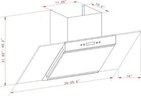 K-Star Wall Mounted Range Hood, K-1022 30"