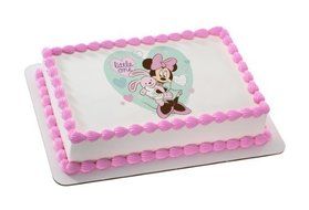 Minnie Mouse Baby Shower &quot;Little One&quot; Edible Cake Image Topper