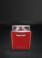 Smeg STFABURD 24" 50s Retro Style Series Dishwasher with 13 Place Setting 10 Wash Cycles Including Crystal Washing...