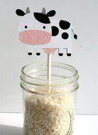 Farm Animal Cupcake Toppers Set of 12 N4