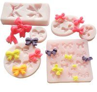 Food Grade Assorted BOWS / RIBBON set Silicone Mold sugarcraft icing mold, non stick Sugar paste, Chocolate, Fondant... N2