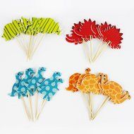 Winrase&reg; Pack of 24 Cute Dinosaur Kids Party Decoration Paper Cupcake Toppers (Dinosaur) N2