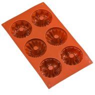 Sorbus 6-Cavity Silicone Fancy Mini Bundt Cake, Brown