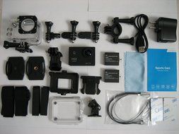Sportcam Wifi 1080p Helmet Sports Action Waterproof Video Camera + Extra Battery. (Black)