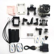 WiFi Action/Sports Camera Kit - 14MP Sensor, 170&deg;Wide Angle Lens, 2 inch LCD Display, 1080p@30fps, 720p@60fps... N4