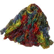 TR.OD New Women Printed Floral Chiffon Scarf Shawl Wrap Ethnic Style