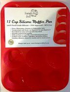 Hungry Red Chef 12 Cup Silicone Bakeware Muffin Tin/cupcake Baking Pan Bpa-free, FDA Approved, 100% Food Grade...