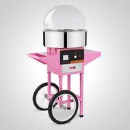 OrangeA 1030 Watts Stainless Steel Cotton Candy Machine with Cart and Cover &ndash; Pink