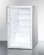 Summit SCR450L7CSS 20" Commercially Approved Compact Refrigerator with 4.1 Auto Defrost Interior Light and Glass...