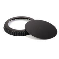 Round Tart Pie Tin Removable Bottom Pan Mould Black (10 IN) N3