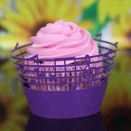 Christmas cup cake Creazy&reg; 25pc Christmas Lace Laser Cut Cupcake Wrapper Liner Baking Cup Muffin (Black)