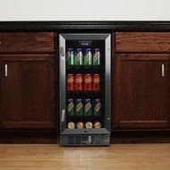 80 Can Built In Beverage Cooler - Black/Stainless Steel N6