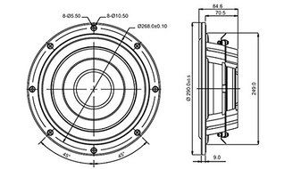 SB Acoustics SW26DAC76-8 10" Subwoofer - 8 ohm N2