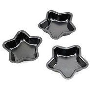 BST Cake Pan Star Shape Muffin Cupcake Pans and Tart Pans, 3 Pieces per Set, Non-sticked Coated