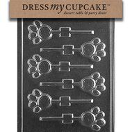 Dress My Cupcake Chocolate Candy Mold, Paw Print Lollipop